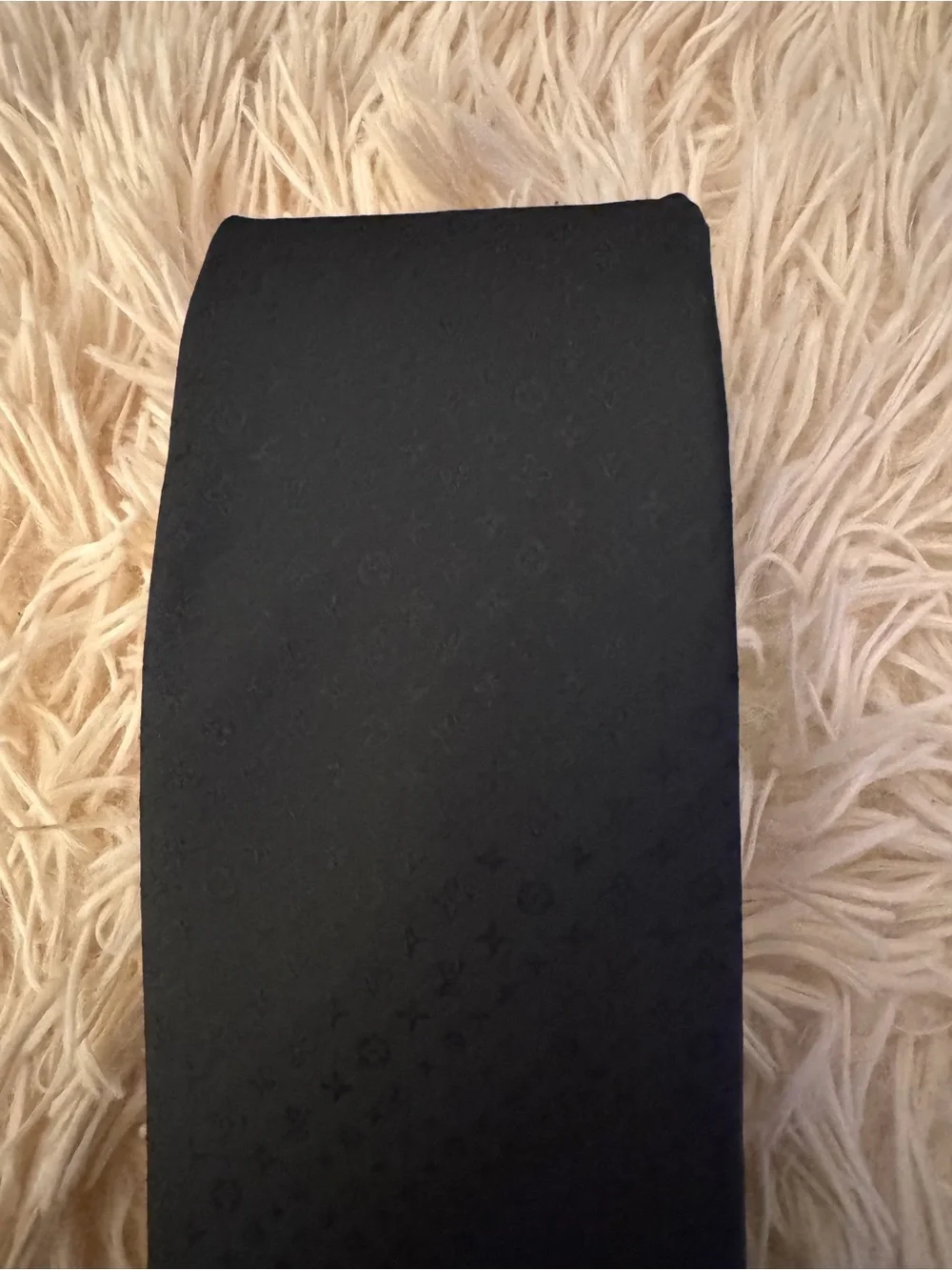 Louis Vuitton Black Monogram Men's Silk Tie